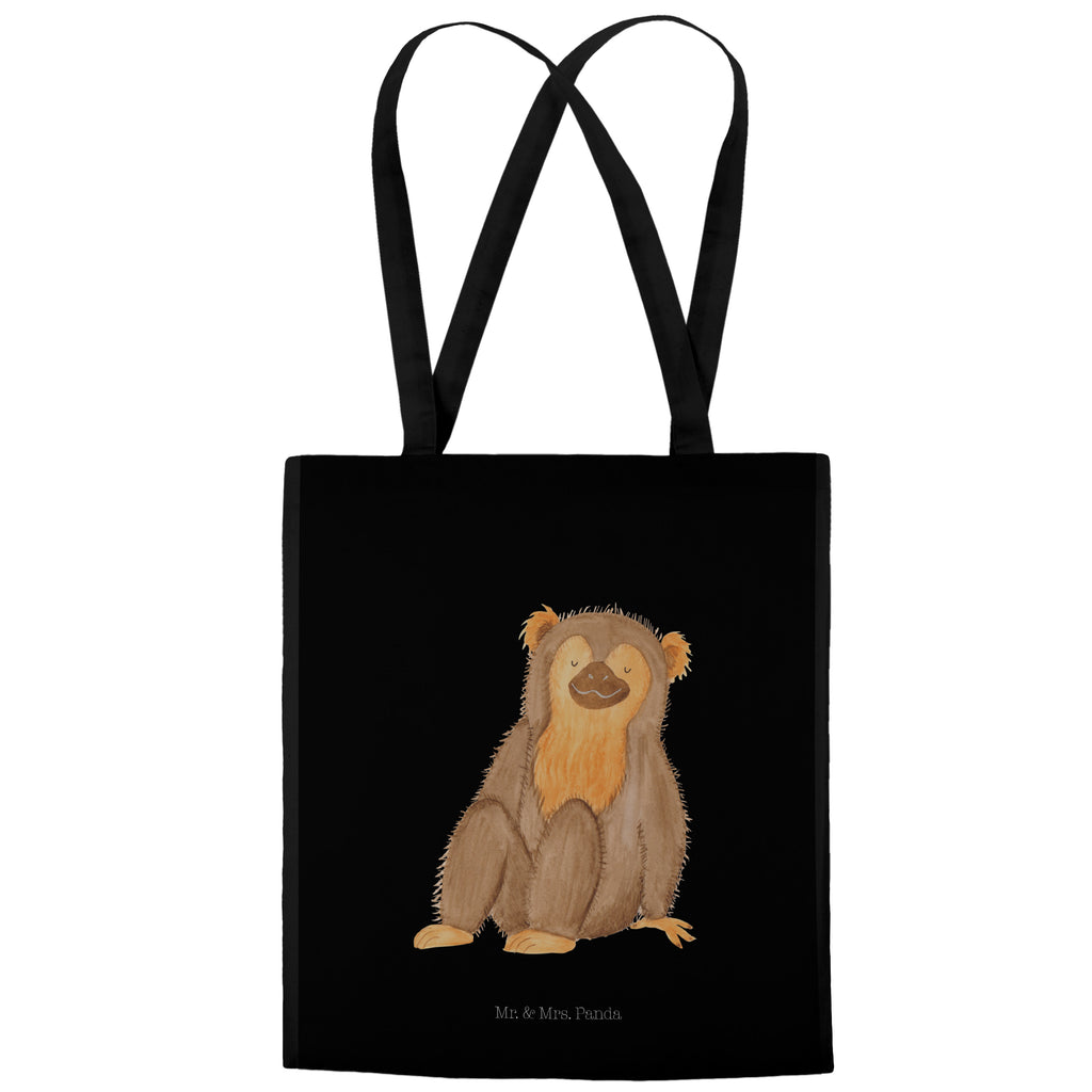 Tragetasche Affe Beuteltasche, Beutel, Einkaufstasche, Jutebeutel, Stoffbeutel, Afrika, Wildtiere, Affe, Äffchen, Affen, Selbstliebe, Respekt, Motivation, Selbstachtung, Liebe, Selbstbewusstsein, Selfcare