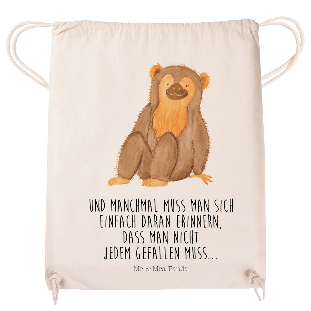 Sportbeutel Affe Turnbeutel, Beutel, Sporttasche, Tasche, Stoffbeutel, Afrika, Wildtiere, Affe, Äffchen, Affen, Selbstliebe, Respekt, Motivation, Selbstachtung, Liebe, Selbstbewusstsein, Selfcare