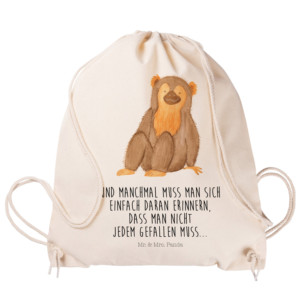 Sportbeutel Affe Turnbeutel, Beutel, Sporttasche, Tasche, Stoffbeutel, Afrika, Wildtiere, Affe, Äffchen, Affen, Selbstliebe, Respekt, Motivation, Selbstachtung, Liebe, Selbstbewusstsein, Selfcare