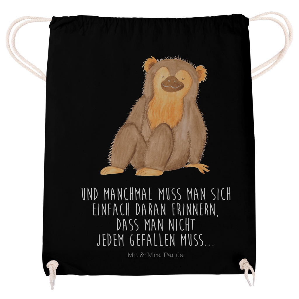 Sportbeutel Affe Turnbeutel, Beutel, Sporttasche, Tasche, Stoffbeutel, Afrika, Wildtiere, Affe, Äffchen, Affen, Selbstliebe, Respekt, Motivation, Selbstachtung, Liebe, Selbstbewusstsein, Selfcare