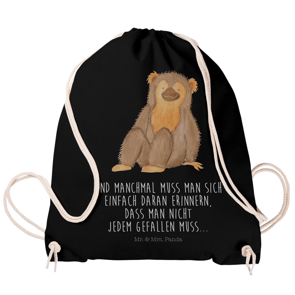 Sportbeutel Affe Turnbeutel, Beutel, Sporttasche, Tasche, Stoffbeutel, Afrika, Wildtiere, Affe, Äffchen, Affen, Selbstliebe, Respekt, Motivation, Selbstachtung, Liebe, Selbstbewusstsein, Selfcare