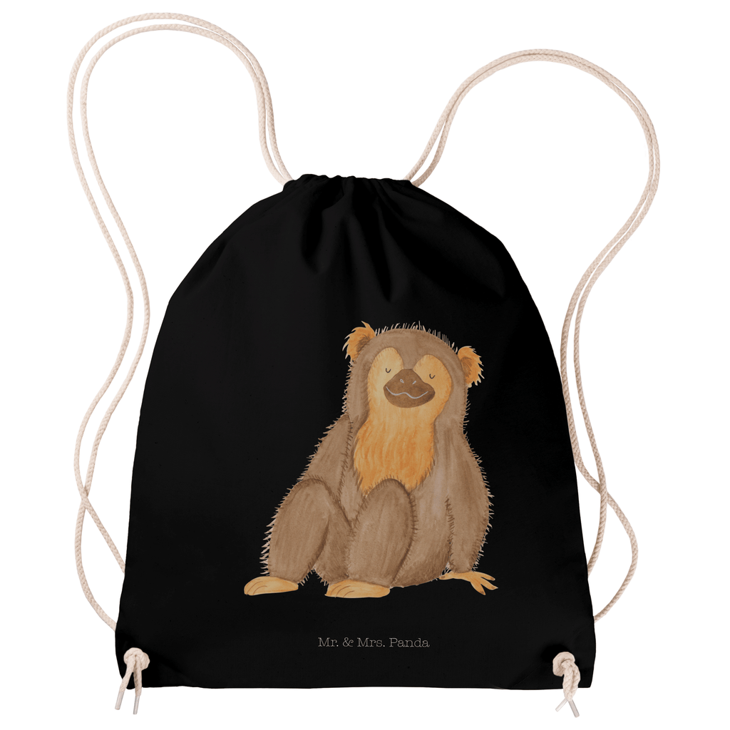 Sportbeutel Affe Turnbeutel, Beutel, Sporttasche, Tasche, Stoffbeutel, Afrika, Wildtiere, Affe, Äffchen, Affen, Selbstliebe, Respekt, Motivation, Selbstachtung, Liebe, Selbstbewusstsein, Selfcare