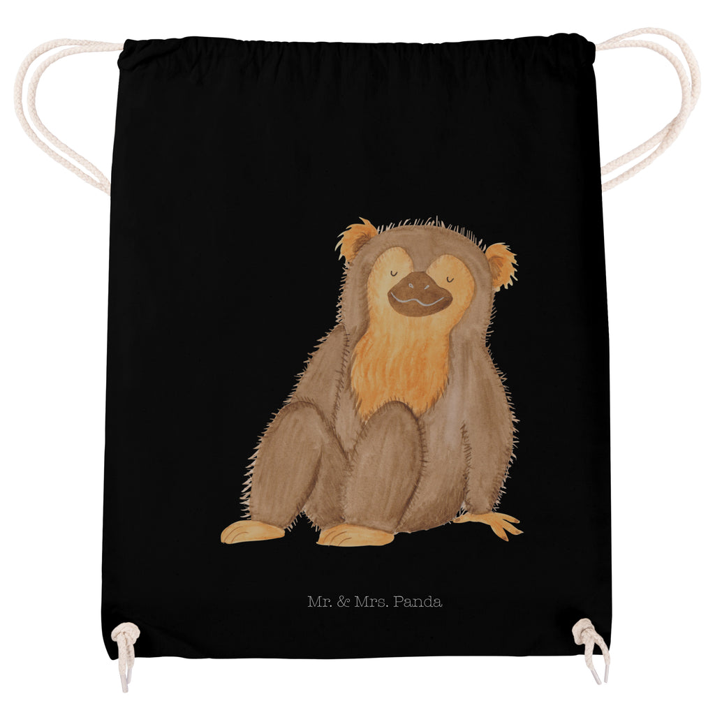 Sportbeutel Affe Turnbeutel, Beutel, Sporttasche, Tasche, Stoffbeutel, Afrika, Wildtiere, Affe, Äffchen, Affen, Selbstliebe, Respekt, Motivation, Selbstachtung, Liebe, Selbstbewusstsein, Selfcare