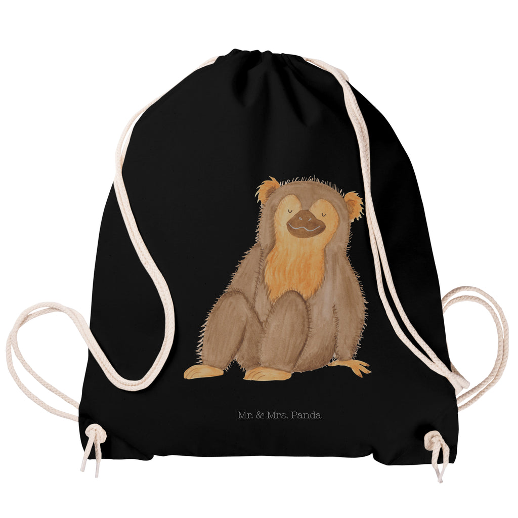 Sportbeutel Affe Turnbeutel, Beutel, Sporttasche, Tasche, Stoffbeutel, Afrika, Wildtiere, Affe, Äffchen, Affen, Selbstliebe, Respekt, Motivation, Selbstachtung, Liebe, Selbstbewusstsein, Selfcare