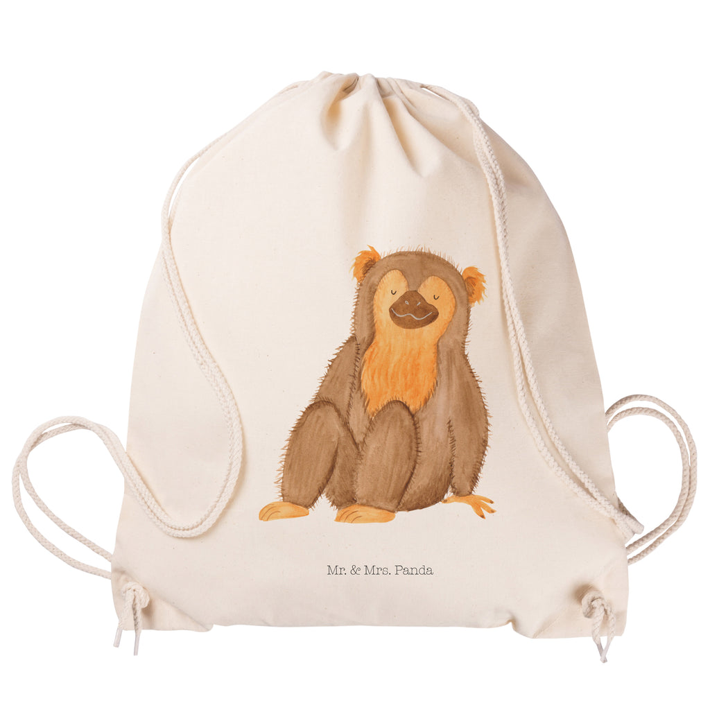 Sportbeutel Affe Turnbeutel, Beutel, Sporttasche, Tasche, Stoffbeutel, Afrika, Wildtiere, Affe, Äffchen, Affen, Selbstliebe, Respekt, Motivation, Selbstachtung, Liebe, Selbstbewusstsein, Selfcare