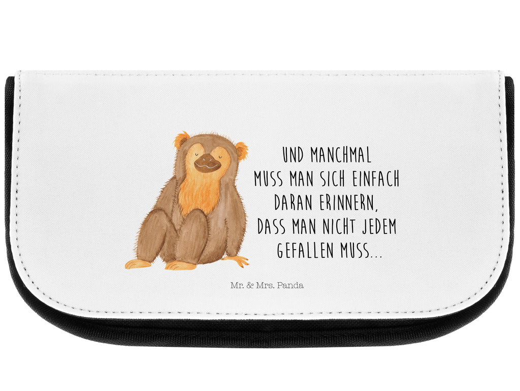 Kosmetiktasche Affe Kosmetikbeutel, Kulturtasche, Kulturbeutel, Schminktasche, Make-Up Tasche, Afrika, Wildtiere, Affe, Äffchen, Affen, Selbstliebe, Respekt, Motivation, Selbstachtung, Liebe, Selbstbewusstsein, Selfcare