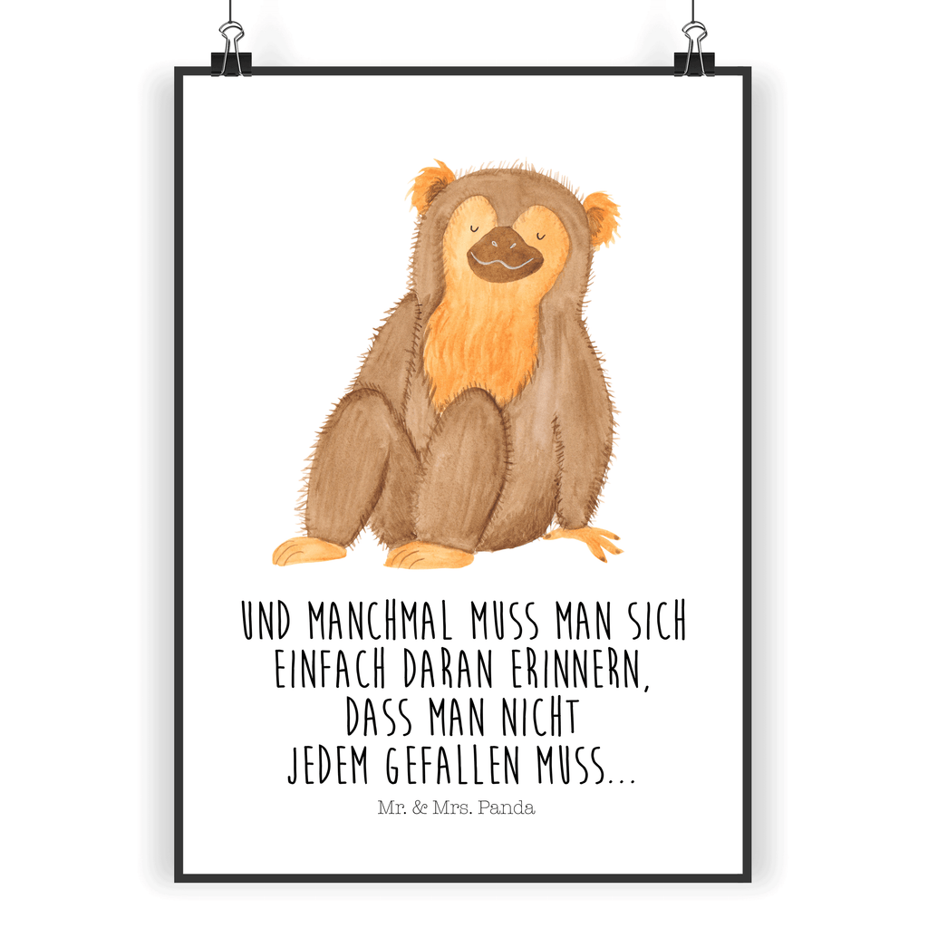 Poster Affe Poster, Wandposter, Bild, Wanddeko, Küchenposter, Kinderposter, Wanddeko Bild, Raumdekoration, Wanddekoration, Handgemaltes Poster, Mr. & Mrs. Panda Poster, Designposter, Kunstdruck, Posterdruck, Afrika, Wildtiere, Affe, Äffchen, Affen, Selbstliebe, Respekt, Motivation, Selbstachtung, Liebe, Selbstbewusstsein, Selfcare