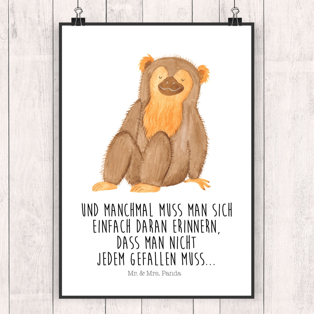 Poster Affe Poster, Wandposter, Bild, Wanddeko, Küchenposter, Kinderposter, Wanddeko Bild, Raumdekoration, Wanddekoration, Handgemaltes Poster, Mr. & Mrs. Panda Poster, Designposter, Kunstdruck, Posterdruck, Afrika, Wildtiere, Affe, Äffchen, Affen, Selbstliebe, Respekt, Motivation, Selbstachtung, Liebe, Selbstbewusstsein, Selfcare