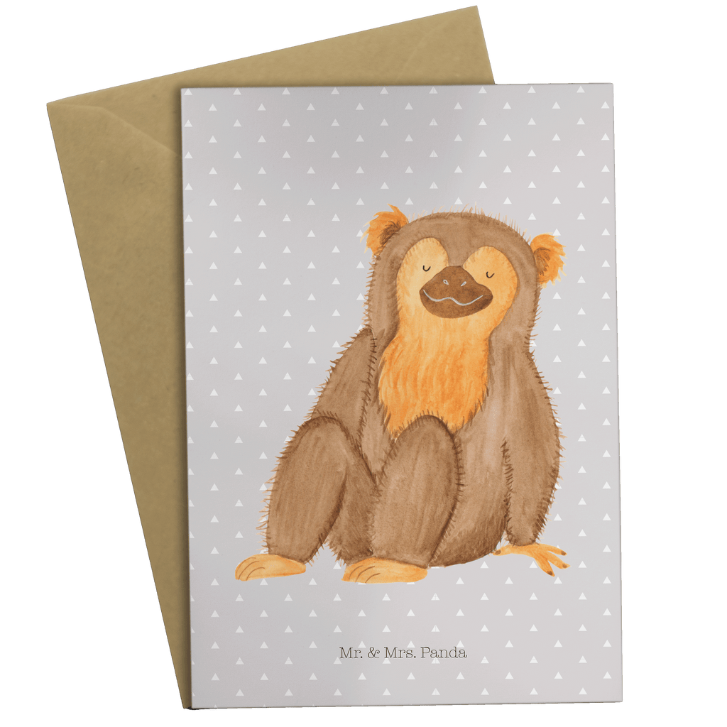 Grußkarte Affe Klappkarte, Einladungskarte, Glückwunschkarte, Hochzeitskarte, Geburtstagskarte, Karte, Afrika, Wildtiere, Affe, Äffchen, Affen, Selbstliebe, Respekt, Motivation, Selbstachtung, Liebe, Selbstbewusstsein, Selfcare