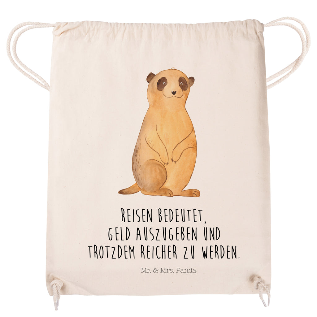 Sportbeutel Erdmännchen Turnbeutel, Beutel, Sporttasche, Tasche, Stoffbeutel, Afrika, Wildtiere, Erdmännchen, Reisen, Spruch, Weltreise, Afrikareise, Roadtrip, Traveling