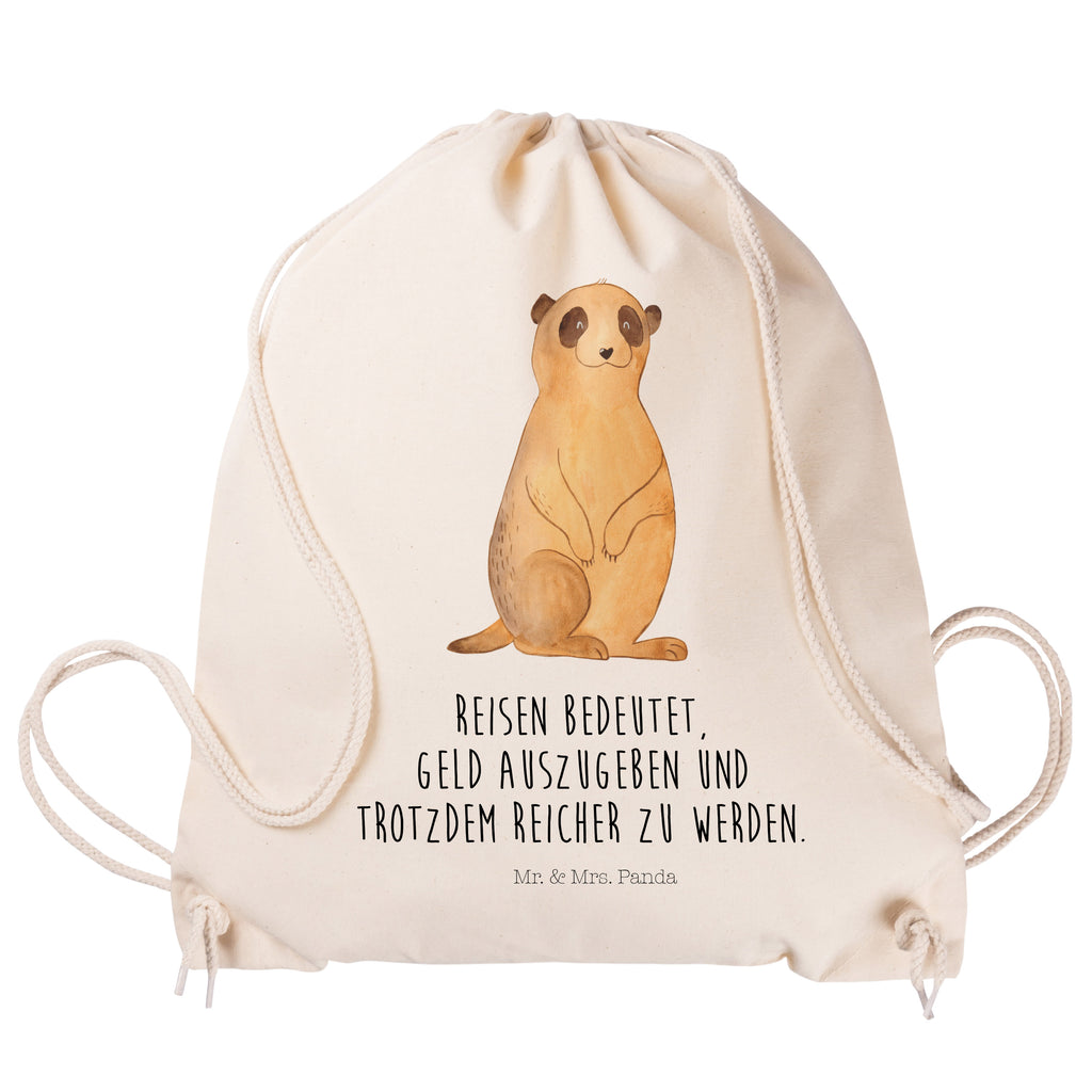 Sportbeutel Erdmännchen Turnbeutel, Beutel, Sporttasche, Tasche, Stoffbeutel, Afrika, Wildtiere, Erdmännchen, Reisen, Spruch, Weltreise, Afrikareise, Roadtrip, Traveling