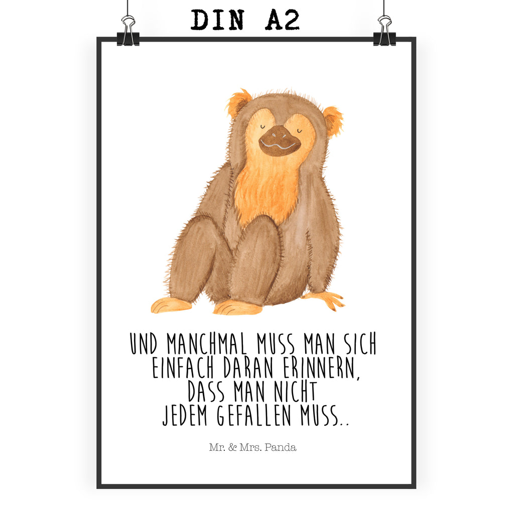Poster Affe Poster, Wandposter, Bild, Wanddeko, Küchenposter, Kinderposter, Wanddeko Bild, Raumdekoration, Wanddekoration, Handgemaltes Poster, Mr. & Mrs. Panda Poster, Designposter, Kunstdruck, Posterdruck, Afrika, Wildtiere, Affe, Äffchen, Affen, Selbstliebe, Respekt, Motivation, Selbstachtung, Liebe, Selbstbewusstsein, Selfcare