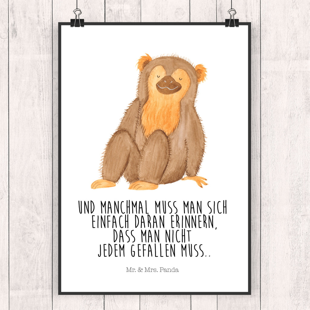 Poster Affe Poster, Wandposter, Bild, Wanddeko, Küchenposter, Kinderposter, Wanddeko Bild, Raumdekoration, Wanddekoration, Handgemaltes Poster, Mr. & Mrs. Panda Poster, Designposter, Kunstdruck, Posterdruck, Afrika, Wildtiere, Affe, Äffchen, Affen, Selbstliebe, Respekt, Motivation, Selbstachtung, Liebe, Selbstbewusstsein, Selfcare