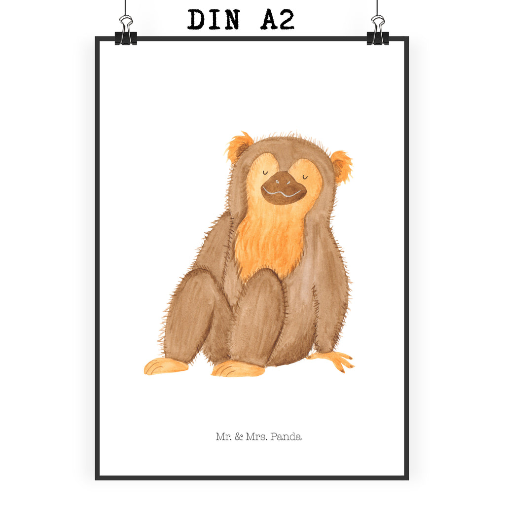 Poster Affe Poster, Wandposter, Bild, Wanddeko, Küchenposter, Kinderposter, Wanddeko Bild, Raumdekoration, Wanddekoration, Handgemaltes Poster, Mr. & Mrs. Panda Poster, Designposter, Kunstdruck, Posterdruck, Afrika, Wildtiere, Affe, Äffchen, Affen, Selbstliebe, Respekt, Motivation, Selbstachtung, Liebe, Selbstbewusstsein, Selfcare