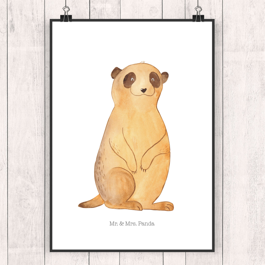 Poster Erdmännchen Poster, Wandposter, Bild, Wanddeko, Küchenposter, Kinderposter, Wanddeko Bild, Raumdekoration, Wanddekoration, Handgemaltes Poster, Mr. & Mrs. Panda Poster, Designposter, Kunstdruck, Posterdruck, Afrika, Wildtiere, Erdmännchen, Reisen, Spruch, Weltreise, Afrikareise, Roadtrip, Traveling