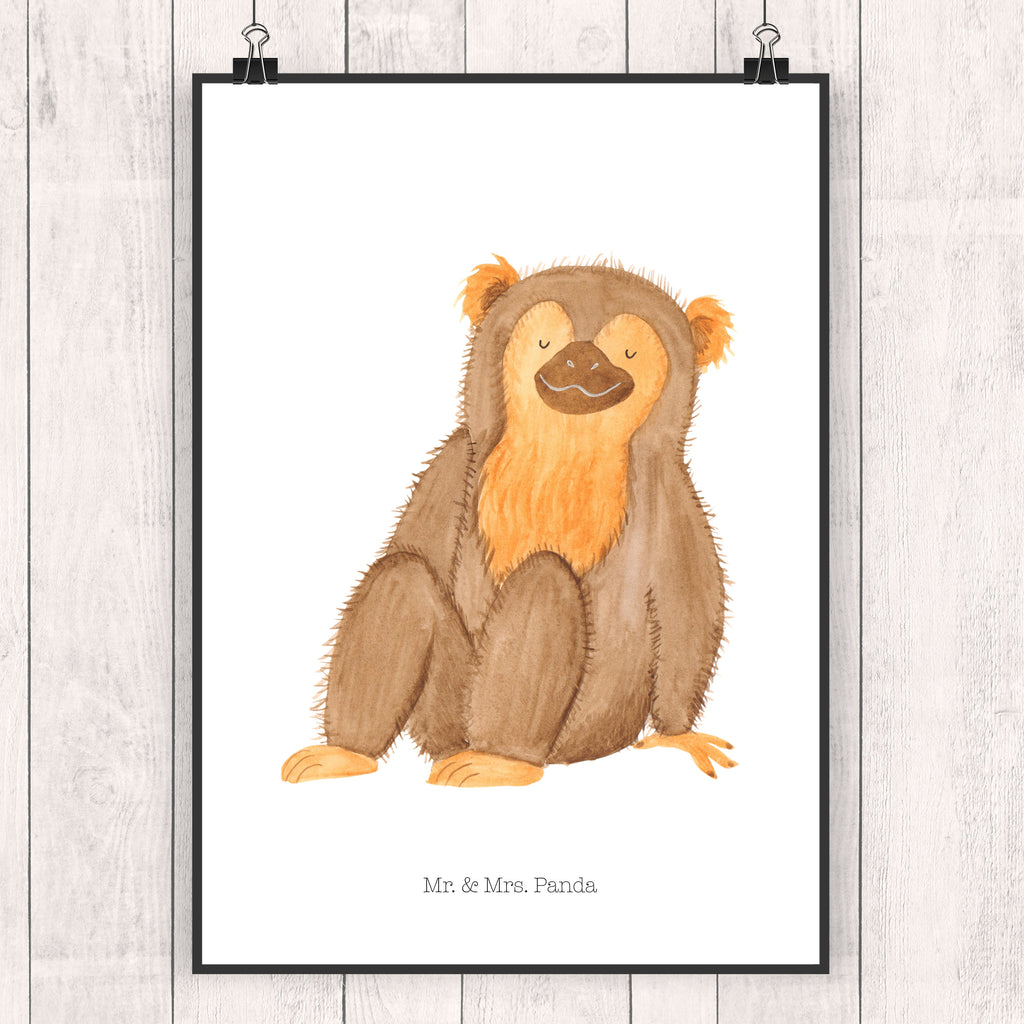 Poster Affe Poster, Wandposter, Bild, Wanddeko, Küchenposter, Kinderposter, Wanddeko Bild, Raumdekoration, Wanddekoration, Handgemaltes Poster, Mr. & Mrs. Panda Poster, Designposter, Kunstdruck, Posterdruck, Afrika, Wildtiere, Affe, Äffchen, Affen, Selbstliebe, Respekt, Motivation, Selbstachtung, Liebe, Selbstbewusstsein, Selfcare