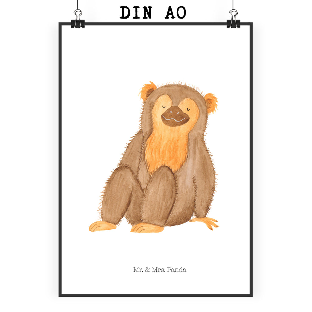 Poster Affe Poster, Wandposter, Bild, Wanddeko, Küchenposter, Kinderposter, Wanddeko Bild, Raumdekoration, Wanddekoration, Handgemaltes Poster, Mr. & Mrs. Panda Poster, Designposter, Kunstdruck, Posterdruck, Afrika, Wildtiere, Affe, Äffchen, Affen, Selbstliebe, Respekt, Motivation, Selbstachtung, Liebe, Selbstbewusstsein, Selfcare