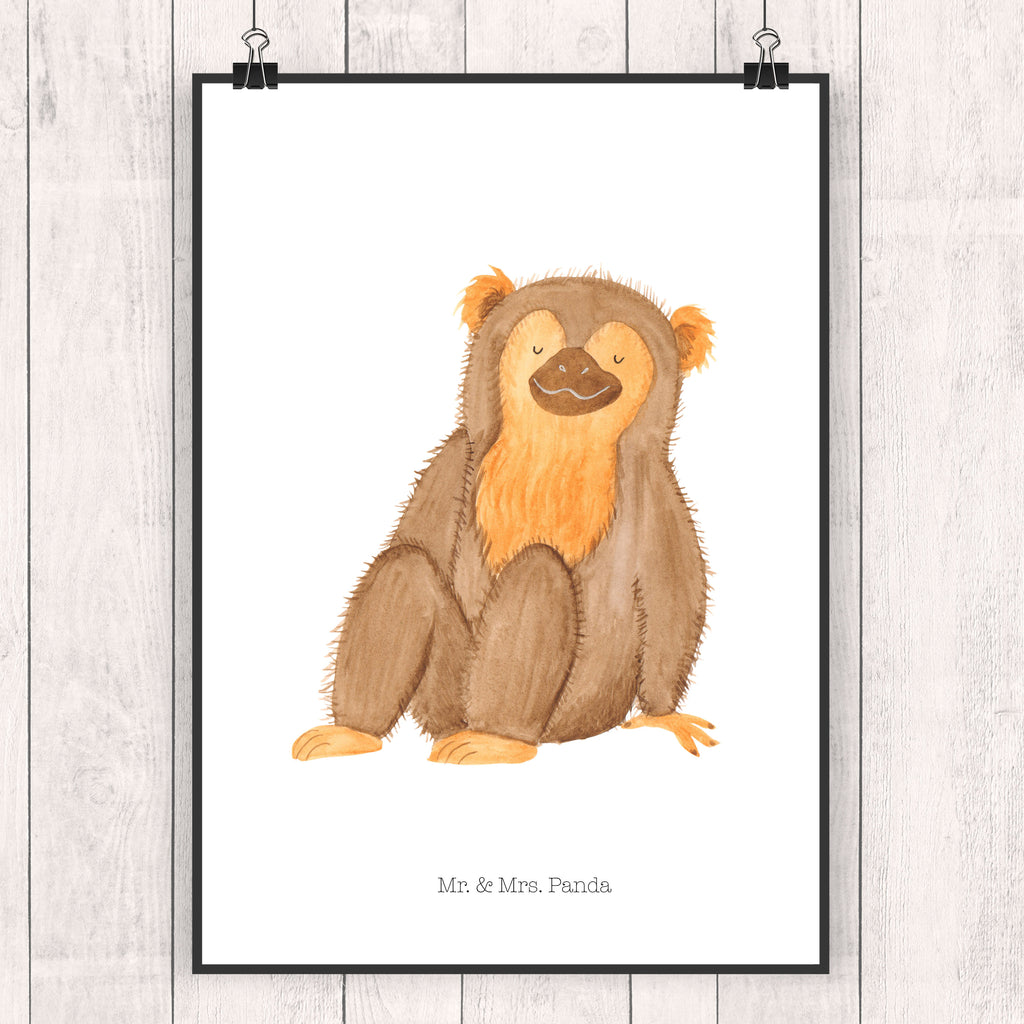 Poster Affe Poster, Wandposter, Bild, Wanddeko, Küchenposter, Kinderposter, Wanddeko Bild, Raumdekoration, Wanddekoration, Handgemaltes Poster, Mr. & Mrs. Panda Poster, Designposter, Kunstdruck, Posterdruck, Afrika, Wildtiere, Affe, Äffchen, Affen, Selbstliebe, Respekt, Motivation, Selbstachtung, Liebe, Selbstbewusstsein, Selfcare