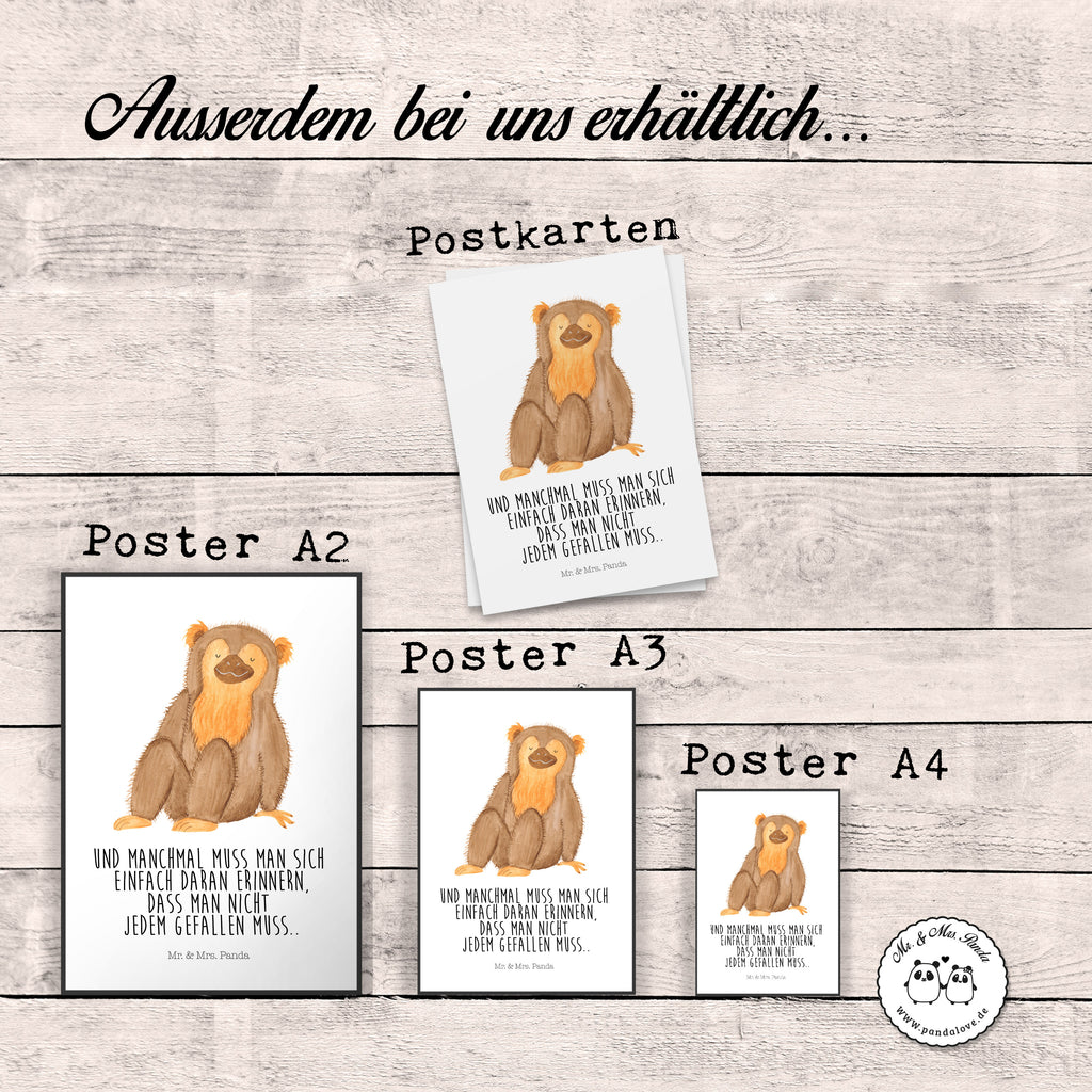 Poster Affe Poster, Wandposter, Bild, Wanddeko, Küchenposter, Kinderposter, Wanddeko Bild, Raumdekoration, Wanddekoration, Handgemaltes Poster, Mr. & Mrs. Panda Poster, Designposter, Kunstdruck, Posterdruck, Afrika, Wildtiere, Affe, Äffchen, Affen, Selbstliebe, Respekt, Motivation, Selbstachtung, Liebe, Selbstbewusstsein, Selfcare