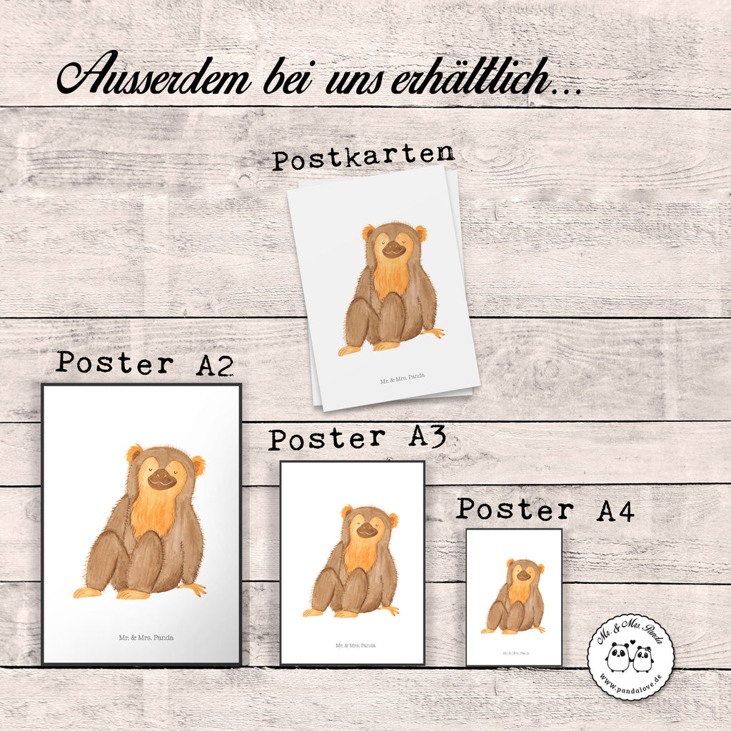 Poster Affe Poster, Wandposter, Bild, Wanddeko, Küchenposter, Kinderposter, Wanddeko Bild, Raumdekoration, Wanddekoration, Handgemaltes Poster, Mr. & Mrs. Panda Poster, Designposter, Kunstdruck, Posterdruck, Afrika, Wildtiere, Affe, Äffchen, Affen, Selbstliebe, Respekt, Motivation, Selbstachtung, Liebe, Selbstbewusstsein, Selfcare