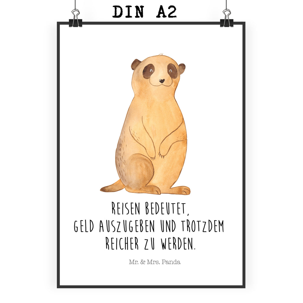 Poster Erdmännchen Poster, Wandposter, Bild, Wanddeko, Küchenposter, Kinderposter, Wanddeko Bild, Raumdekoration, Wanddekoration, Handgemaltes Poster, Mr. & Mrs. Panda Poster, Designposter, Kunstdruck, Posterdruck, Afrika, Wildtiere, Erdmännchen, Reisen, Spruch, Weltreise, Afrikareise, Roadtrip, Traveling