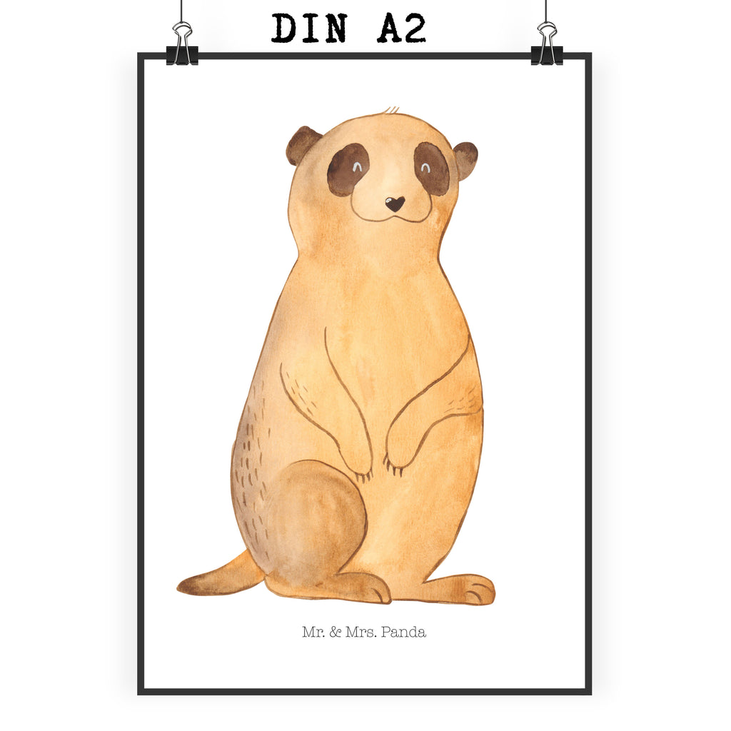 Poster Erdmännchen Poster, Wandposter, Bild, Wanddeko, Küchenposter, Kinderposter, Wanddeko Bild, Raumdekoration, Wanddekoration, Handgemaltes Poster, Mr. & Mrs. Panda Poster, Designposter, Kunstdruck, Posterdruck, Afrika, Wildtiere, Erdmännchen, Reisen, Spruch, Weltreise, Afrikareise, Roadtrip, Traveling
