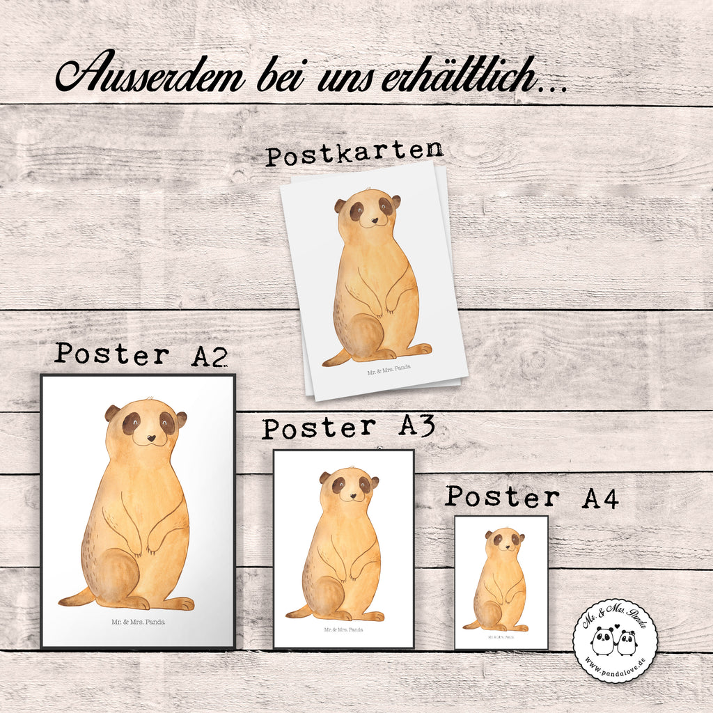 Poster Erdmännchen Poster, Wandposter, Bild, Wanddeko, Küchenposter, Kinderposter, Wanddeko Bild, Raumdekoration, Wanddekoration, Handgemaltes Poster, Mr. & Mrs. Panda Poster, Designposter, Kunstdruck, Posterdruck, Afrika, Wildtiere, Erdmännchen, Reisen, Spruch, Weltreise, Afrikareise, Roadtrip, Traveling