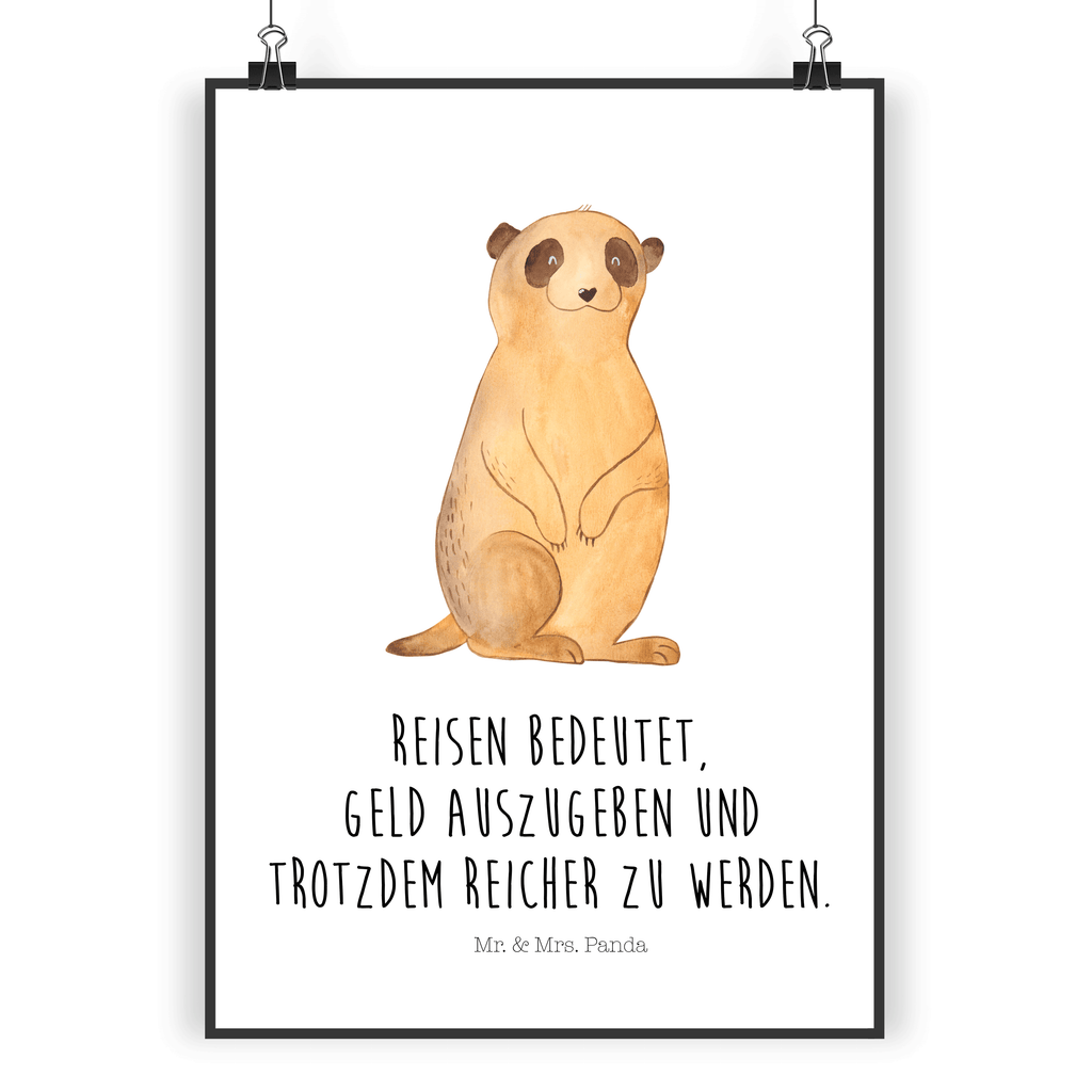 Poster Erdmännchen Poster, Wandposter, Bild, Wanddeko, Küchenposter, Kinderposter, Wanddeko Bild, Raumdekoration, Wanddekoration, Handgemaltes Poster, Mr. & Mrs. Panda Poster, Designposter, Kunstdruck, Posterdruck, Afrika, Wildtiere, Erdmännchen, Reisen, Spruch, Weltreise, Afrikareise, Roadtrip, Traveling