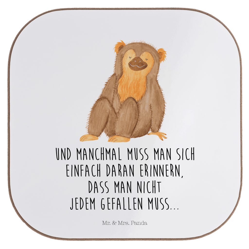 Quadratische Untersetzer Affe Bierdeckel, Glasuntersetzer, Untersetzer Gläser, Getränkeuntersetzer, Afrika, Wildtiere, Affe, Äffchen, Affen, Selbstliebe, Respekt, Motivation, Selbstachtung, Liebe, Selbstbewusstsein, Selfcare