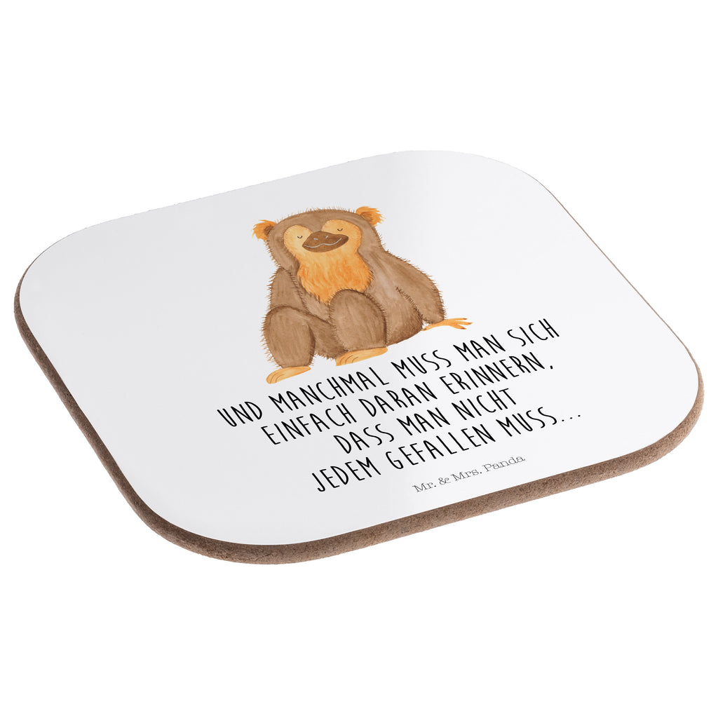 Quadratische Untersetzer Affe Bierdeckel, Glasuntersetzer, Untersetzer Gläser, Getränkeuntersetzer, Afrika, Wildtiere, Affe, Äffchen, Affen, Selbstliebe, Respekt, Motivation, Selbstachtung, Liebe, Selbstbewusstsein, Selfcare