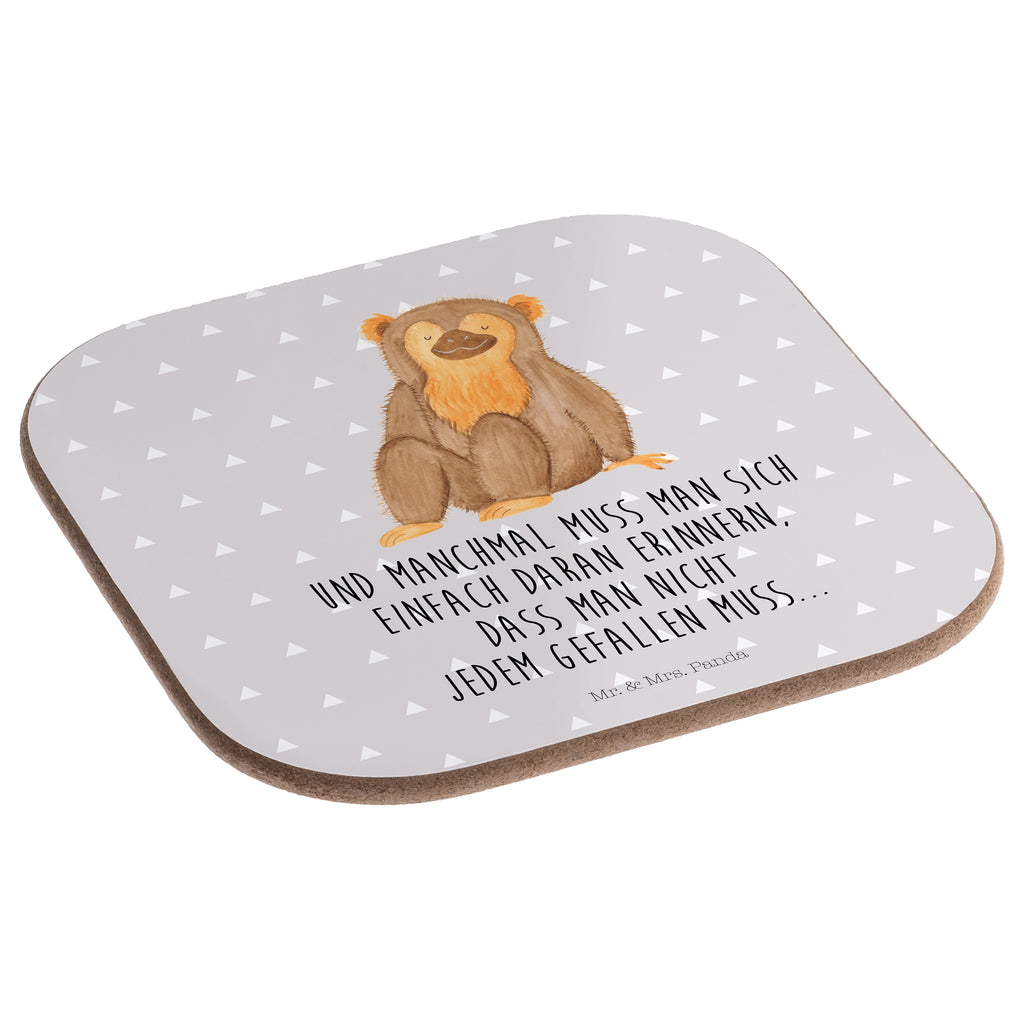 Quadratische Untersetzer Affe Bierdeckel, Glasuntersetzer, Untersetzer Gläser, Getränkeuntersetzer, Afrika, Wildtiere, Affe, Äffchen, Affen, Selbstliebe, Respekt, Motivation, Selbstachtung, Liebe, Selbstbewusstsein, Selfcare