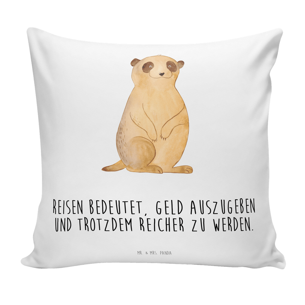 40x40 Kissen Erdmännchen Kissenhülle, Kopfkissen, Sofakissen, Dekokissen, Motivkissen, Afrika, Wildtiere, Erdmännchen, Reisen, Spruch, Weltreise, Afrikareise, Roadtrip, Traveling