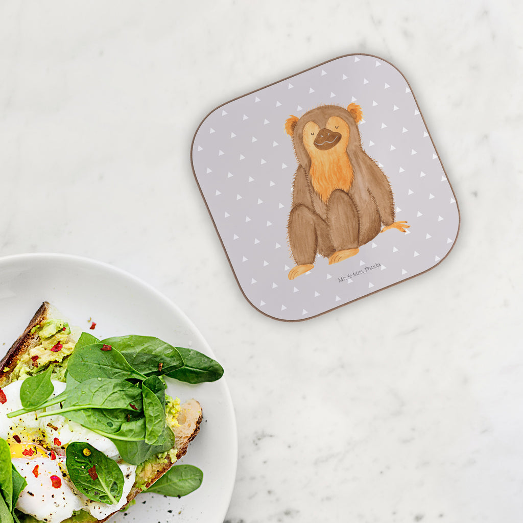 Quadratische Untersetzer Affe Bierdeckel, Glasuntersetzer, Untersetzer Gläser, Getränkeuntersetzer, Afrika, Wildtiere, Affe, Äffchen, Affen, Selbstliebe, Respekt, Motivation, Selbstachtung, Liebe, Selbstbewusstsein, Selfcare