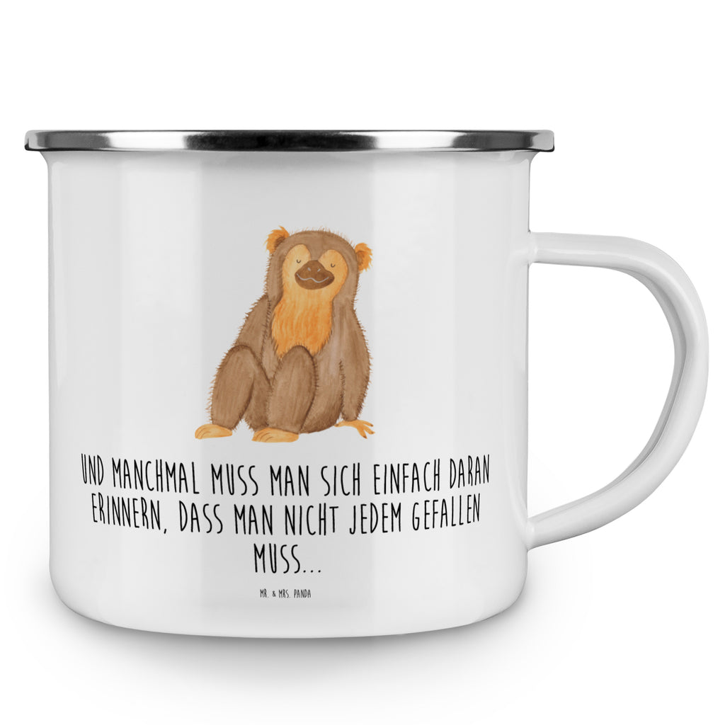 Camping Emaille Tasse Affe Campingtasse, Trinkbecher, Metalltasse, Outdoor Tasse, Emaille Trinkbecher, Blechtasse Outdoor, Emaille Campingbecher, Edelstahl Trinkbecher, Metalltasse für Camping, Kaffee Blechtasse, Camping Tasse Metall, Afrika, Wildtiere, Affe, Äffchen, Affen, Selbstliebe, Respekt, Motivation, Selbstachtung, Liebe, Selbstbewusstsein, Selfcare