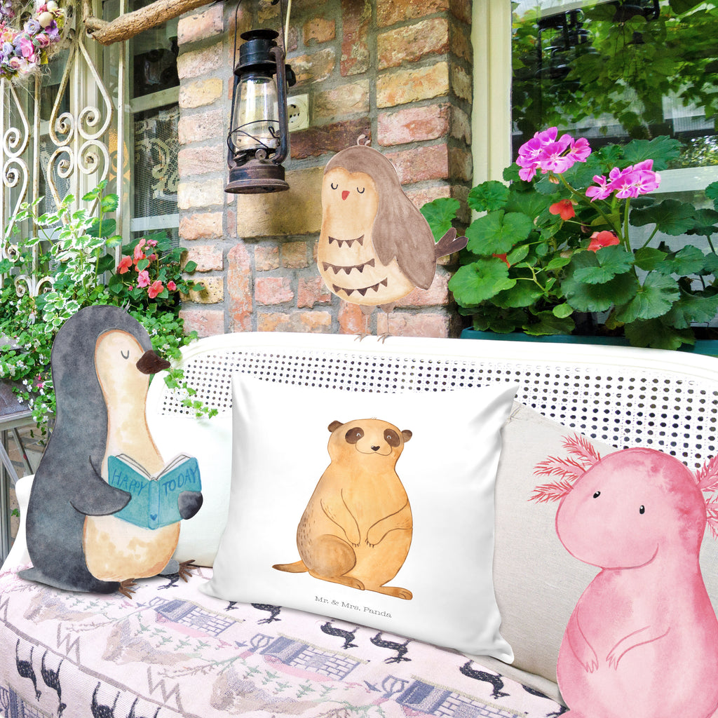 40x40 Kissen Erdmännchen Kissenhülle, Kopfkissen, Sofakissen, Dekokissen, Motivkissen, Afrika, Wildtiere, Erdmännchen, Reisen, Spruch, Weltreise, Afrikareise, Roadtrip, Traveling