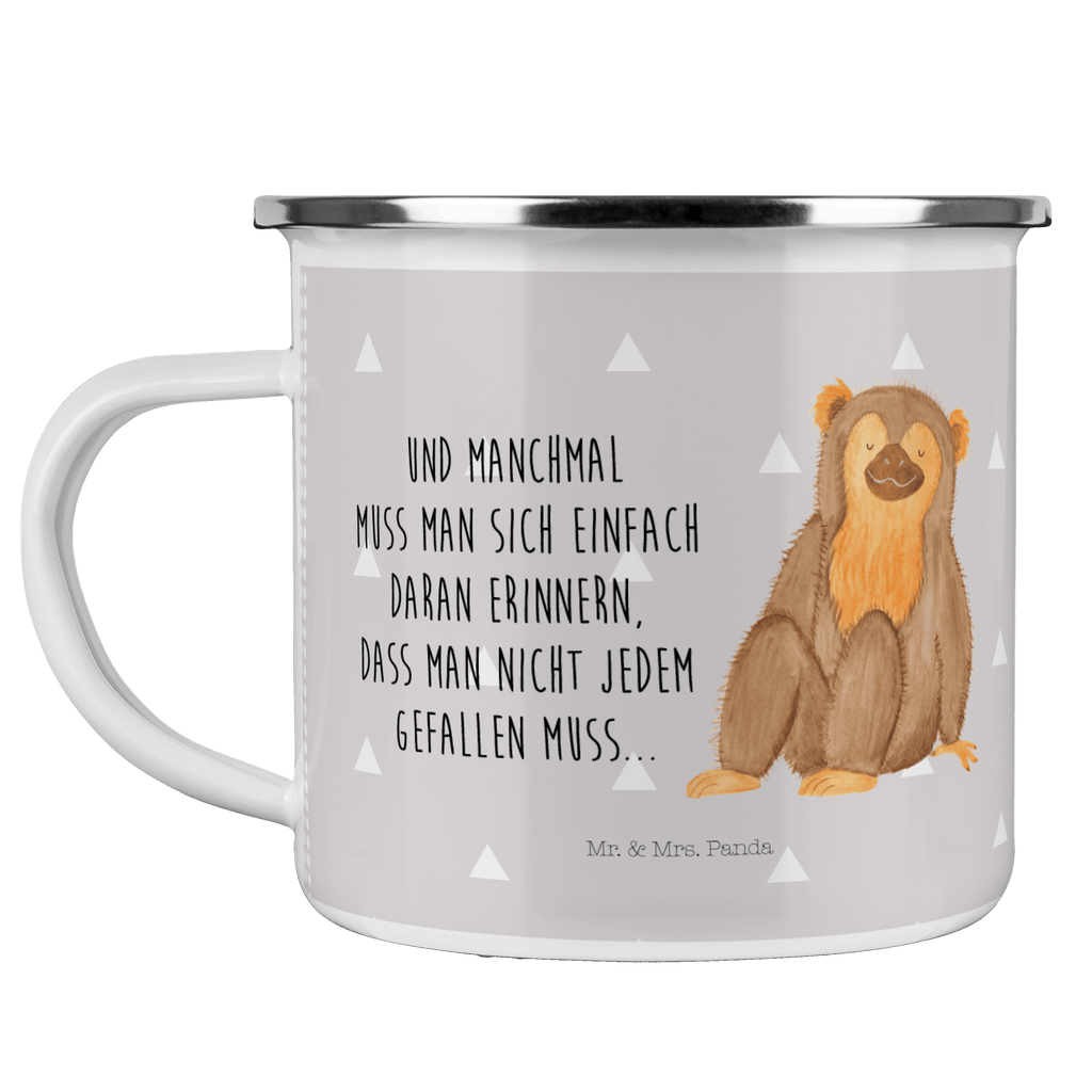 Camping Emaille Tasse Affe Campingtasse, Trinkbecher, Metalltasse, Outdoor Tasse, Emaille Trinkbecher, Blechtasse Outdoor, Emaille Campingbecher, Edelstahl Trinkbecher, Metalltasse für Camping, Kaffee Blechtasse, Camping Tasse Metall, Afrika, Wildtiere, Affe, Äffchen, Affen, Selbstliebe, Respekt, Motivation, Selbstachtung, Liebe, Selbstbewusstsein, Selfcare