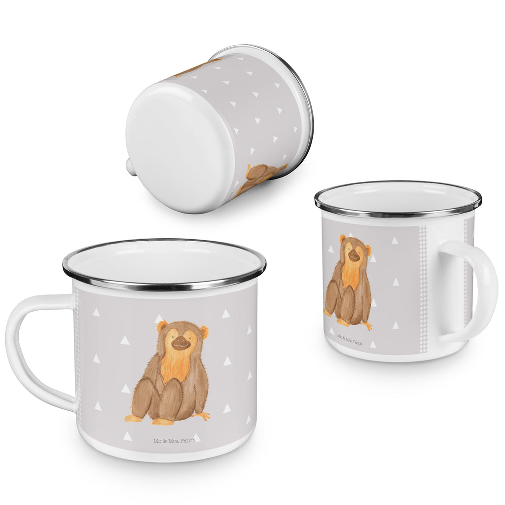 Camping Emaille Tasse Affe Campingtasse, Trinkbecher, Metalltasse, Outdoor Tasse, Emaille Trinkbecher, Blechtasse Outdoor, Emaille Campingbecher, Edelstahl Trinkbecher, Metalltasse für Camping, Kaffee Blechtasse, Camping Tasse Metall, Afrika, Wildtiere, Affe, Äffchen, Affen, Selbstliebe, Respekt, Motivation, Selbstachtung, Liebe, Selbstbewusstsein, Selfcare