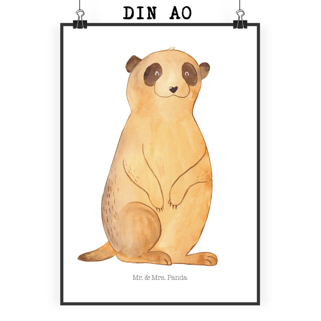 Poster Erdmännchen Poster, Wandposter, Bild, Wanddeko, Küchenposter, Kinderposter, Wanddeko Bild, Raumdekoration, Wanddekoration, Handgemaltes Poster, Mr. & Mrs. Panda Poster, Designposter, Kunstdruck, Posterdruck, Afrika, Wildtiere, Erdmännchen, Reisen, Spruch, Weltreise, Afrikareise, Roadtrip, Traveling