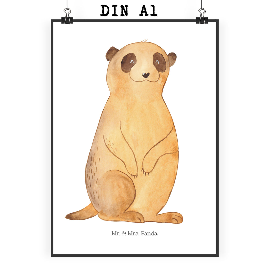Poster Erdmännchen Poster, Wandposter, Bild, Wanddeko, Küchenposter, Kinderposter, Wanddeko Bild, Raumdekoration, Wanddekoration, Handgemaltes Poster, Mr. & Mrs. Panda Poster, Designposter, Kunstdruck, Posterdruck, Afrika, Wildtiere, Erdmännchen, Reisen, Spruch, Weltreise, Afrikareise, Roadtrip, Traveling