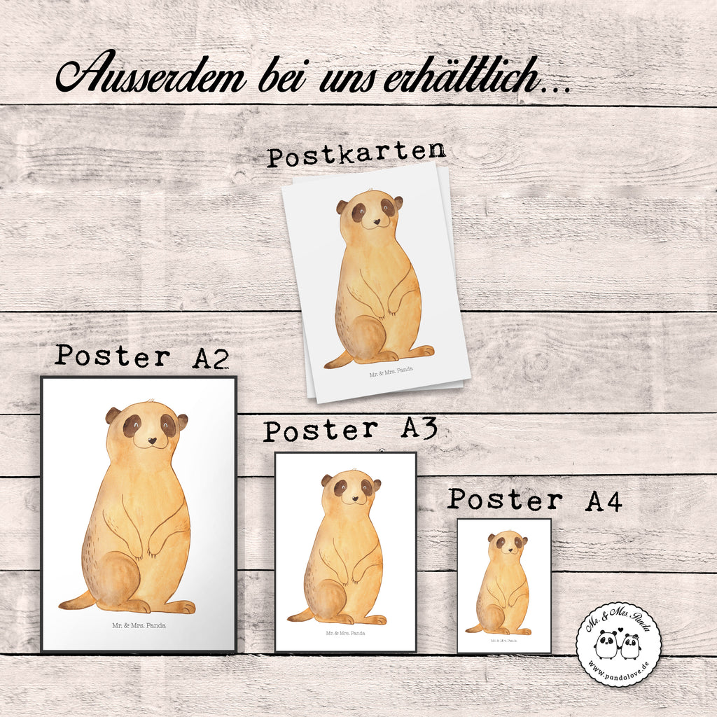 Poster Erdmännchen Poster, Wandposter, Bild, Wanddeko, Küchenposter, Kinderposter, Wanddeko Bild, Raumdekoration, Wanddekoration, Handgemaltes Poster, Mr. & Mrs. Panda Poster, Designposter, Kunstdruck, Posterdruck, Afrika, Wildtiere, Erdmännchen, Reisen, Spruch, Weltreise, Afrikareise, Roadtrip, Traveling