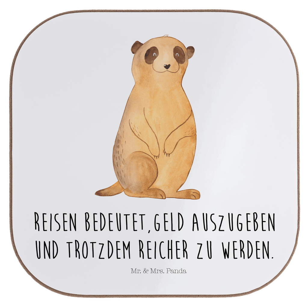 Quadratische Untersetzer Erdmännchen Bierdeckel, Glasuntersetzer, Untersetzer Gläser, Getränkeuntersetzer, Afrika, Wildtiere, Erdmännchen, Reisen, Spruch, Weltreise, Afrikareise, Roadtrip, Traveling