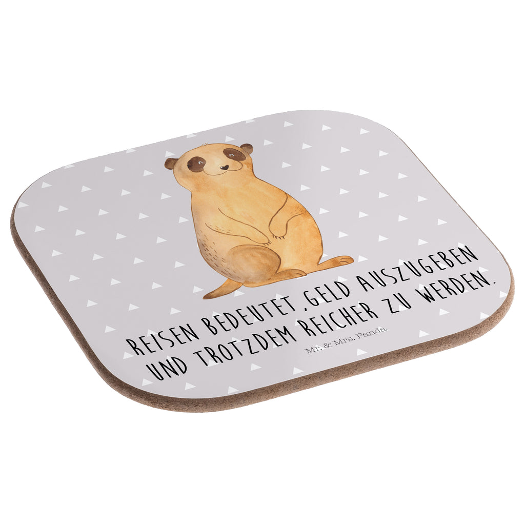Quadratische Untersetzer Erdmännchen Bierdeckel, Glasuntersetzer, Untersetzer Gläser, Getränkeuntersetzer, Afrika, Wildtiere, Erdmännchen, Reisen, Spruch, Weltreise, Afrikareise, Roadtrip, Traveling