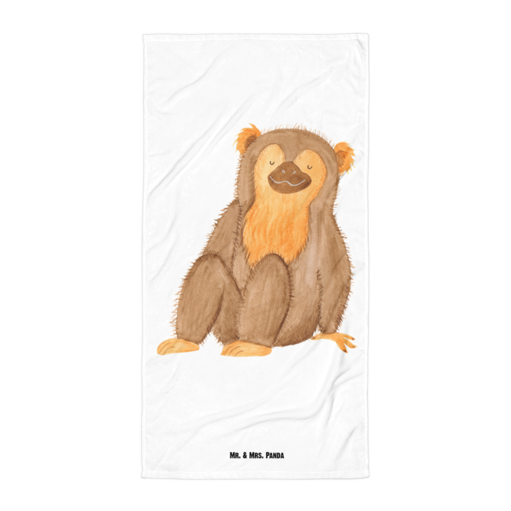 XL Badehandtuch Affe Handtuch, Badetuch, Duschtuch, Strandtuch, Saunatuch, Afrika, Wildtiere, Affe, Äffchen, Affen, Selbstliebe, Respekt, Motivation, Selbstachtung, Liebe, Selbstbewusstsein, Selfcare