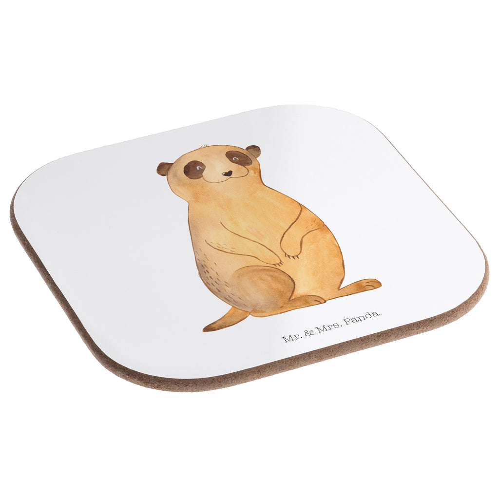 Quadratische Untersetzer Erdmännchen Bierdeckel, Glasuntersetzer, Untersetzer Gläser, Getränkeuntersetzer, Afrika, Wildtiere, Erdmännchen, Reisen, Spruch, Weltreise, Afrikareise, Roadtrip, Traveling