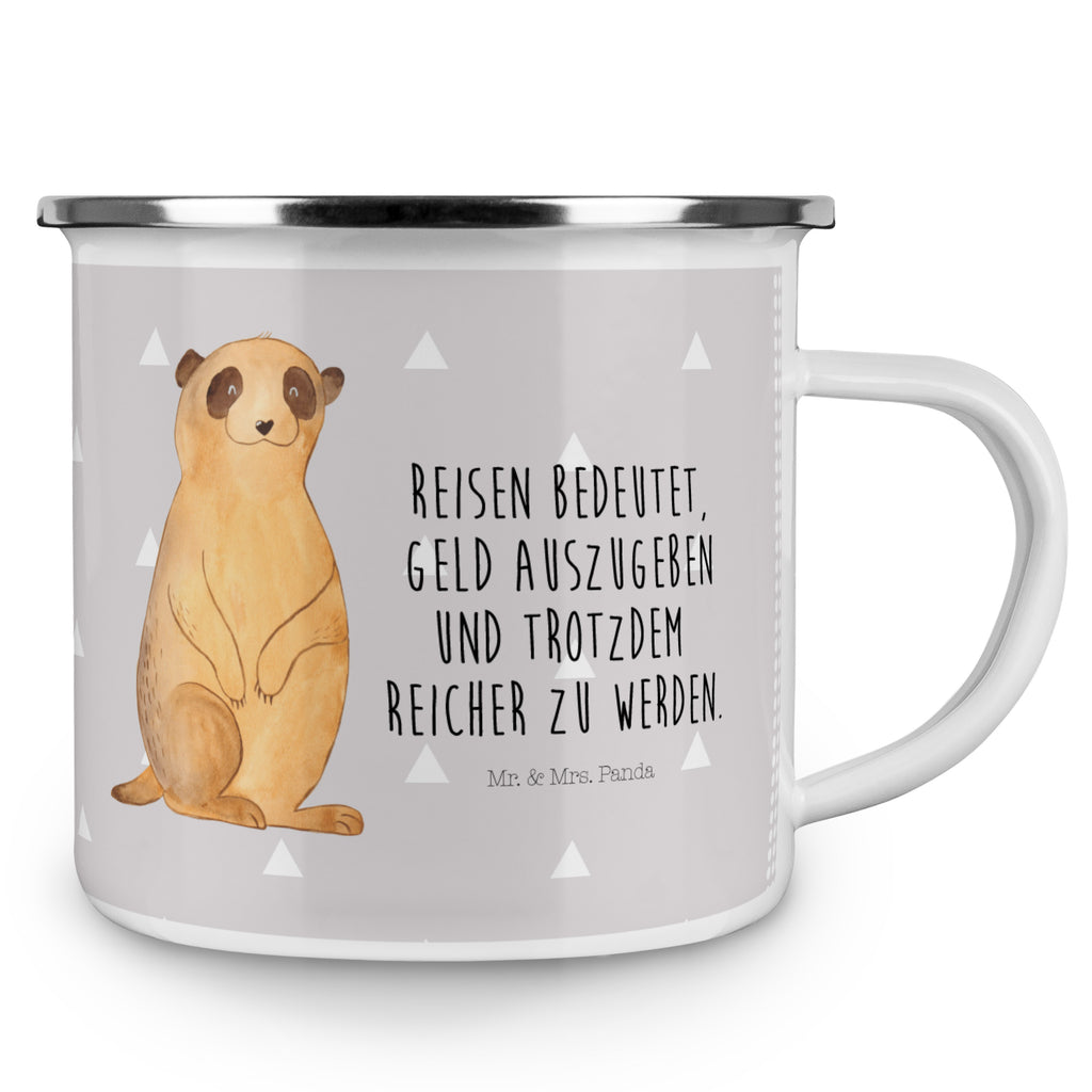 Camping Emaille Tasse Erdmännchen Campingtasse, Trinkbecher, Metalltasse, Outdoor Tasse, Emaille Trinkbecher, Blechtasse Outdoor, Emaille Campingbecher, Edelstahl Trinkbecher, Metalltasse für Camping, Kaffee Blechtasse, Camping Tasse Metall, Afrika, Wildtiere, Erdmännchen, Reisen, Spruch, Weltreise, Afrikareise, Roadtrip, Traveling