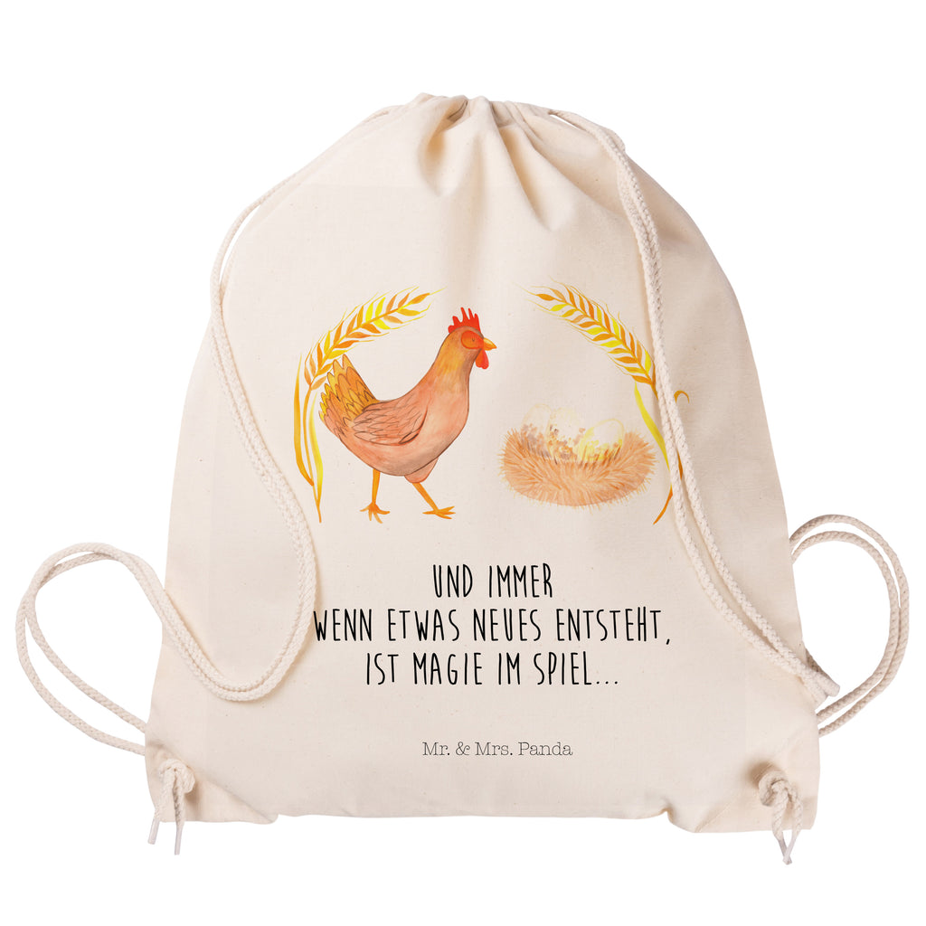Sportbeutel Huhn stolz Turnbeutel, Beutel, Sporttasche, Tasche, Stoffbeutel, Bauernhof, Hoftiere, Landwirt, Landwirtin, Hahn, Henne, Hühner, Eier, Hof, Landleben, Motivation, Geburt, Magie, Spruch, Schwangerschaft
