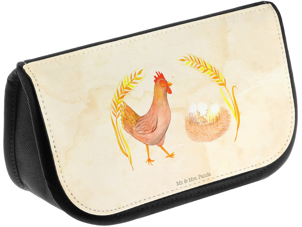 Kosmetiktasche Huhn stolz Kosmetikbeutel, Kulturtasche, Kulturbeutel, Schminktasche, Make-Up Tasche, Bauernhof, Hoftiere, Landwirt, Landwirtin, Hahn, Henne, Hühner, Eier, Hof, Landleben, Motivation, Geburt, Magie, Spruch, Schwangerschaft