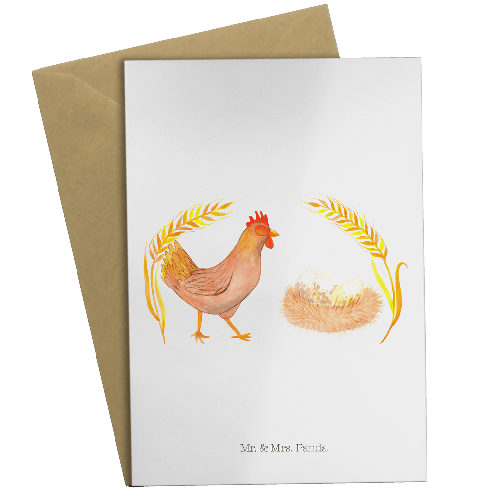 Grußkarte Huhn stolz Klappkarte, Einladungskarte, Glückwunschkarte, Hochzeitskarte, Geburtstagskarte, Karte, Bauernhof, Hoftiere, Landwirt, Landwirtin, Hahn, Henne, Hühner, Eier, Hof, Landleben, Motivation, Geburt, Magie, Spruch, Schwangerschaft