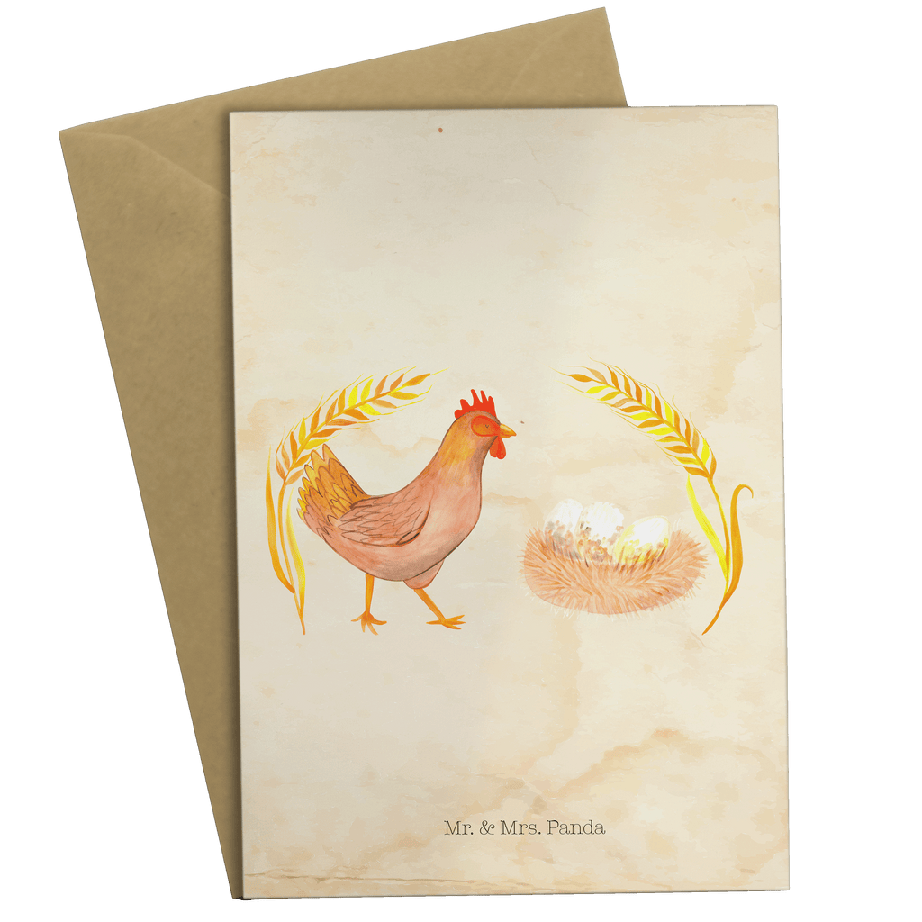 Grußkarte Huhn stolz Klappkarte, Einladungskarte, Glückwunschkarte, Hochzeitskarte, Geburtstagskarte, Karte, Bauernhof, Hoftiere, Landwirt, Landwirtin, Hahn, Henne, Hühner, Eier, Hof, Landleben, Motivation, Geburt, Magie, Spruch, Schwangerschaft
