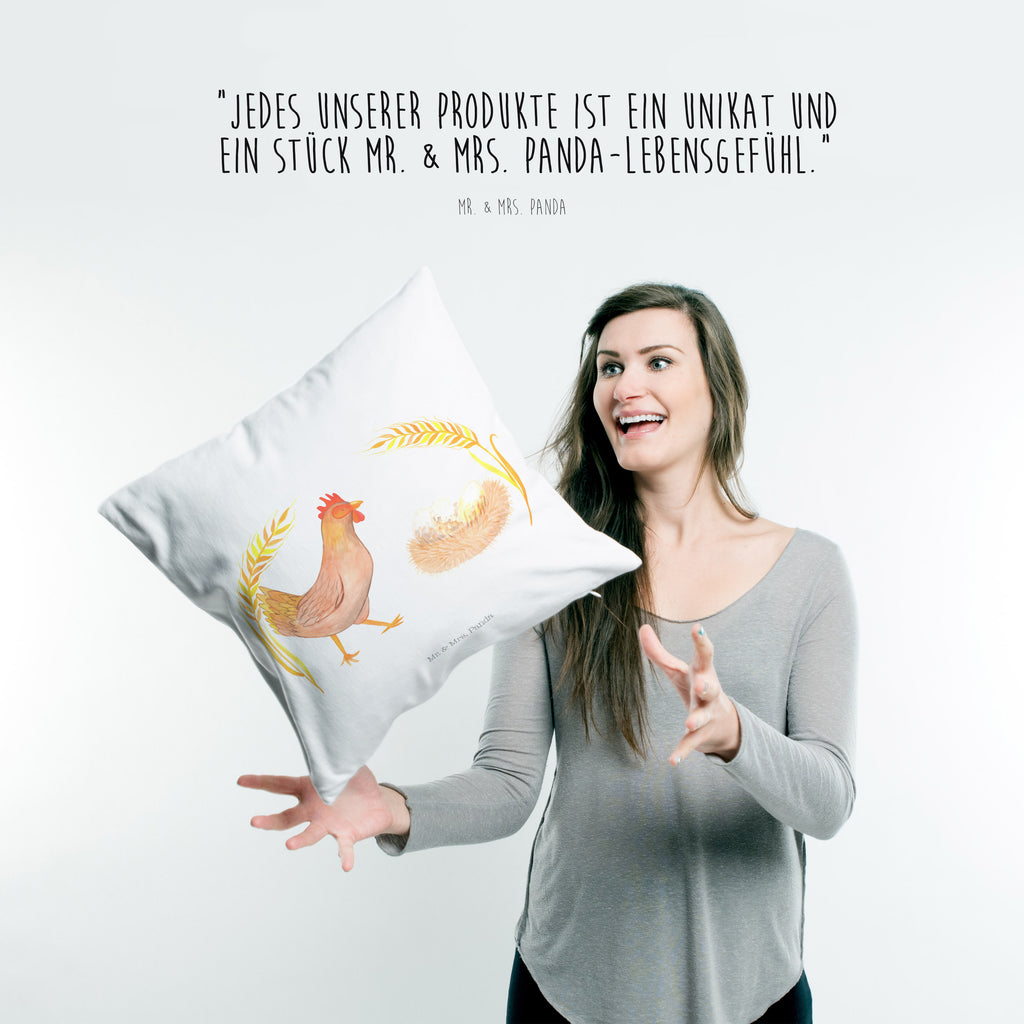40x40 Kissen Huhn stolz Kissenhülle, Kopfkissen, Sofakissen, Dekokissen, Motivkissen, Bauernhof, Hoftiere, Landwirt, Landwirtin, Hahn, Henne, Hühner, Eier, Hof, Landleben, Motivation, Geburt, Magie, Spruch, Schwangerschaft